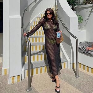 H&M Black lace beach cover up dress